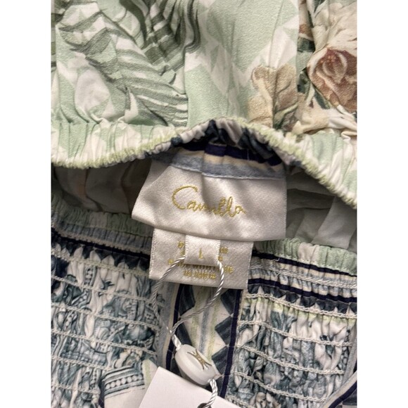 Camilla Tiered Short Dress With Neck Frill Jardim Party Size Large New $695 - Picture 7 of 8